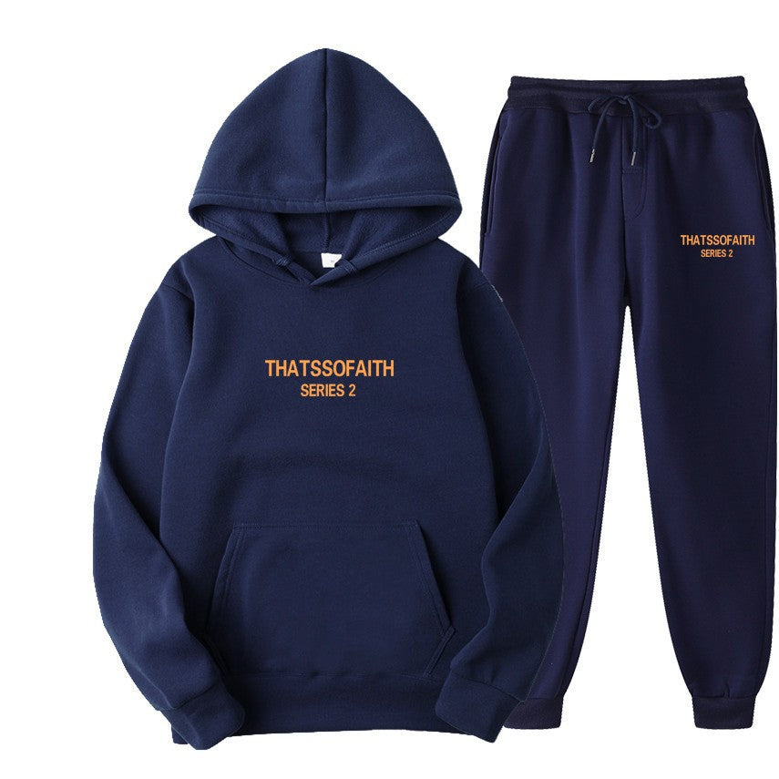 Fleece-Lined Hoodie & Pants Two-Piece Set