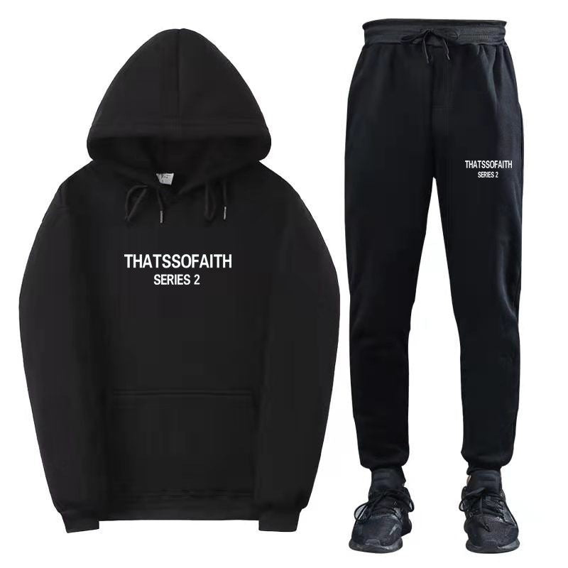 Fleece-Lined Hoodie & Pants Two-Piece Set