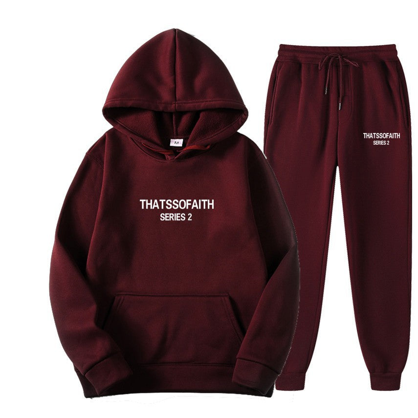 Fleece-Lined Hoodie & Pants Two-Piece Set