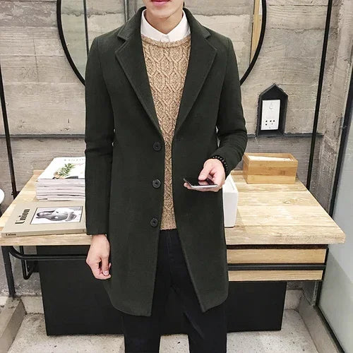 Slim Fit Wool Overcoat