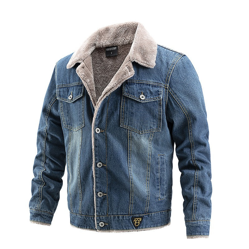 Plush-Lined Denim Coat