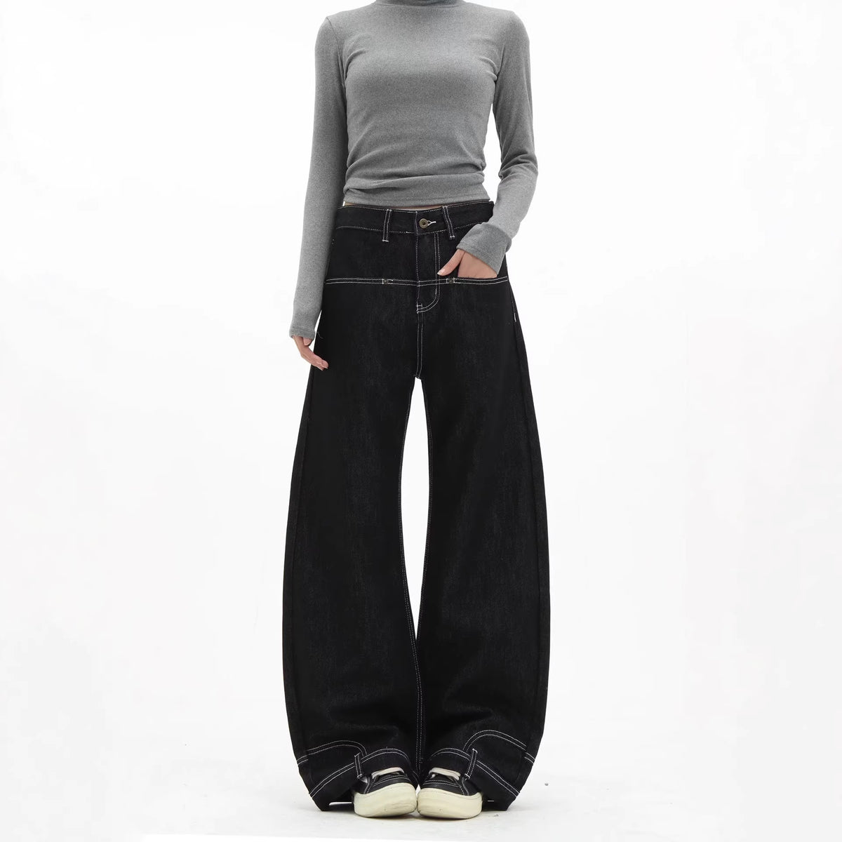 Vintage Wide Leg Straight Jeans