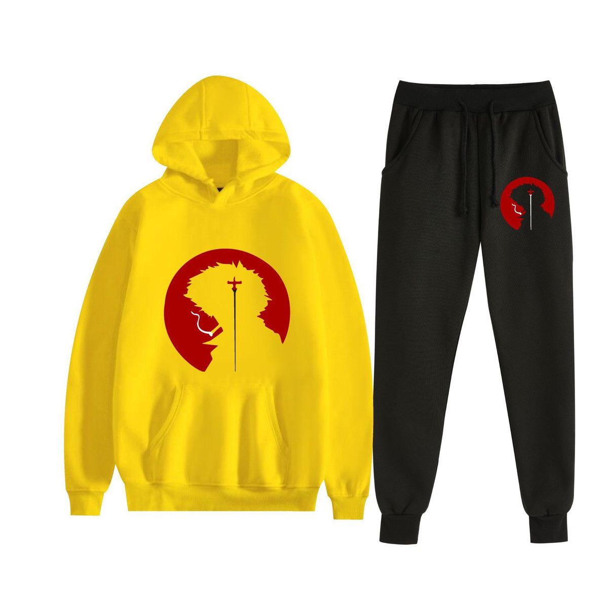 Graphic Print Unisex Hoodie Tracksuit Set