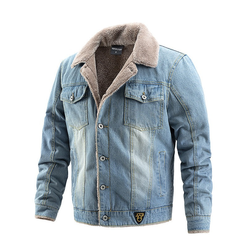 Plush-Lined Denim Coat