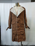 Vintage Brown Suede Coat for Men, Long Autumn/Winter Jacket