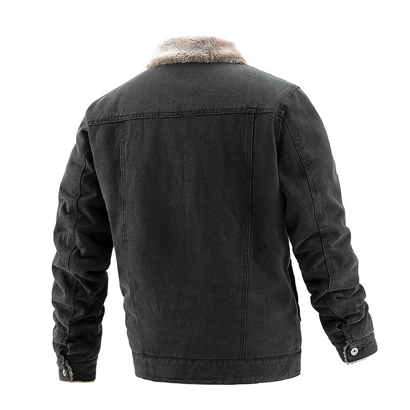 Plush-Lined Denim Coat