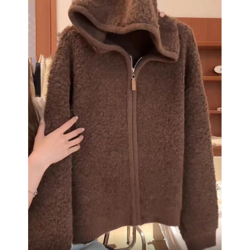 Cozy Thick Winter New Warm Fleece Zip-Up Hooded Coat