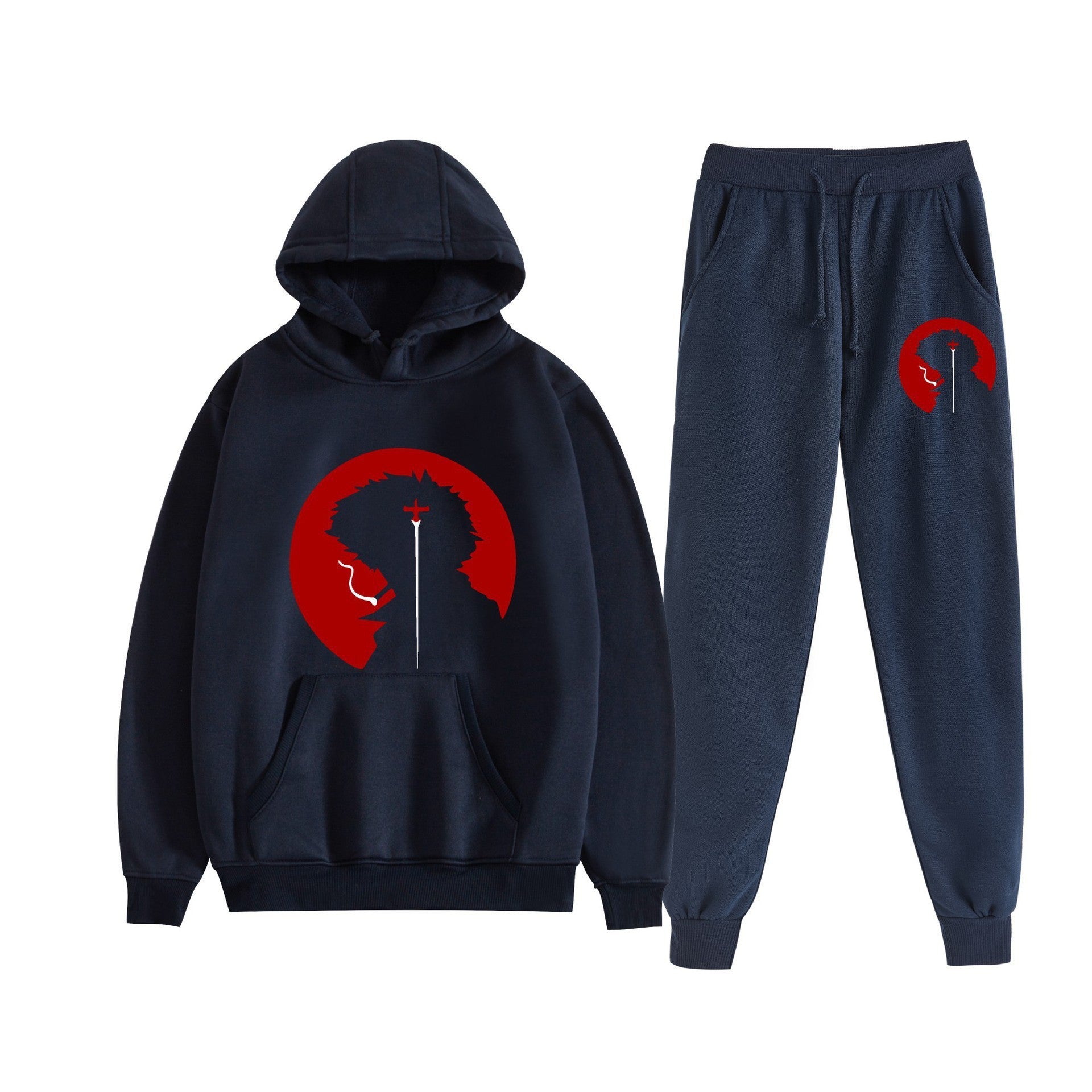 Graphic Print Unisex Hoodie Tracksuit Set