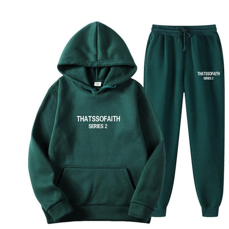 Fleece-Lined Hoodie & Pants Two-Piece Set