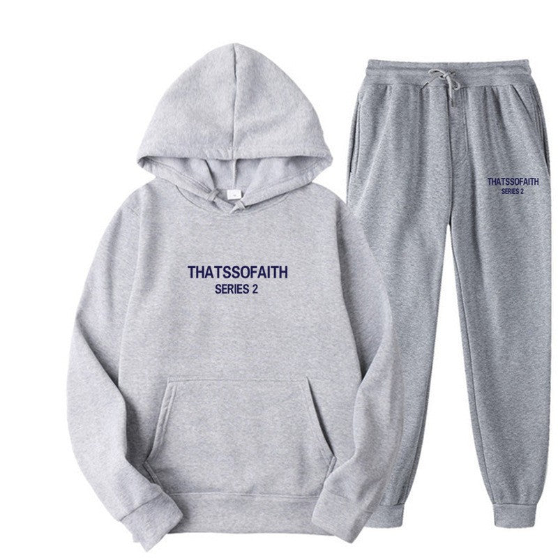 Fleece-Lined Hoodie & Pants Two-Piece Set