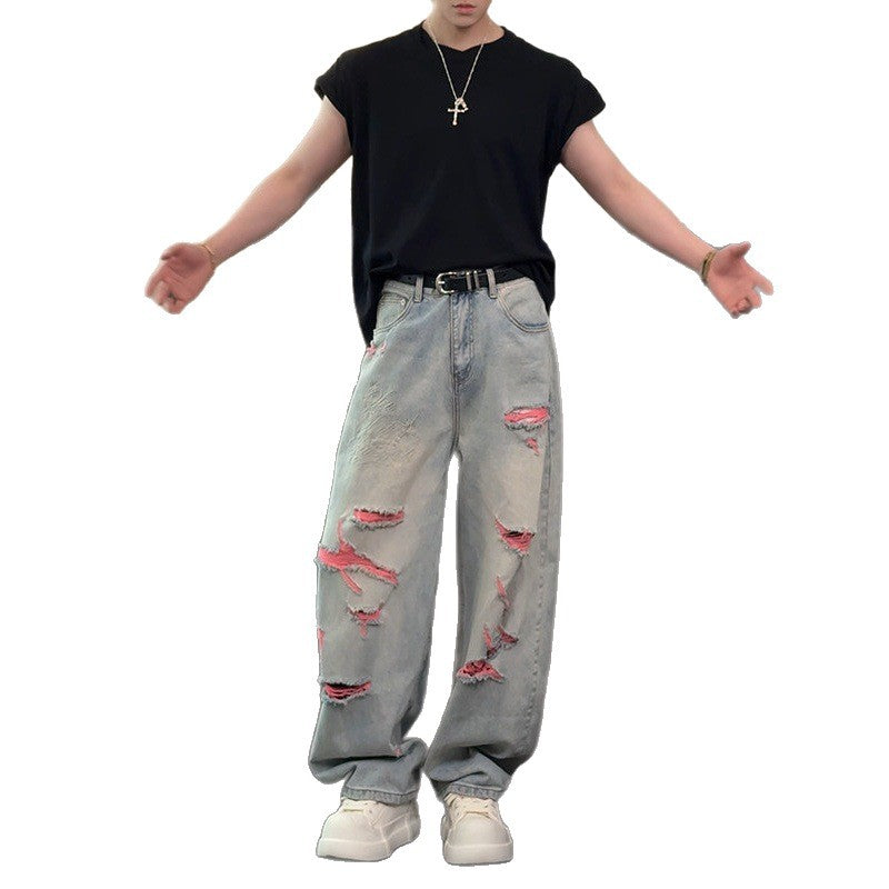 Washed Vintage Loose Straight Leg Jeans