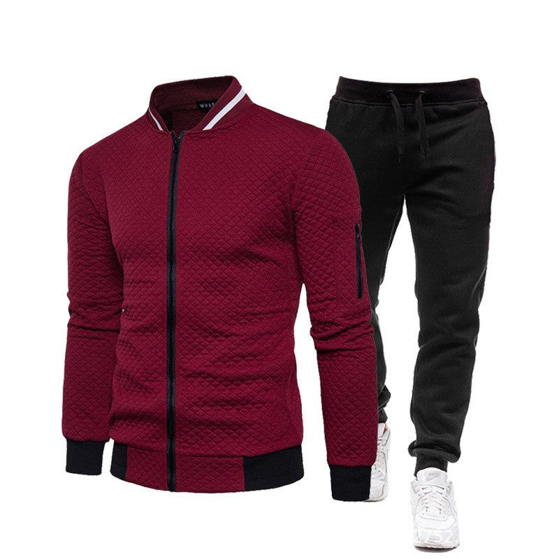 Solid Colour Zip-Up Baseball Jacket