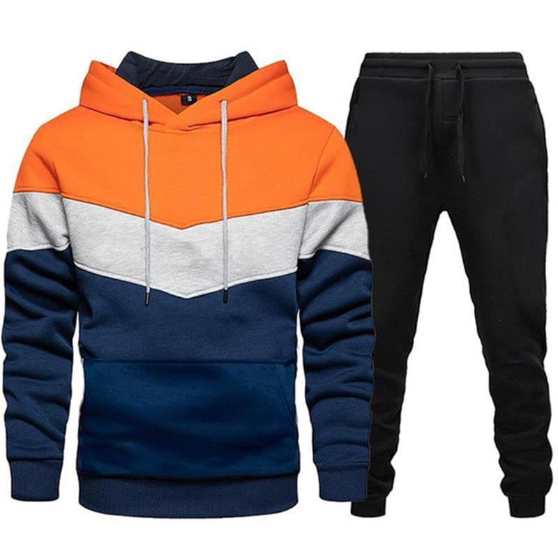 Hooded Sweatshirt & Tracksuit Two-Piece Set