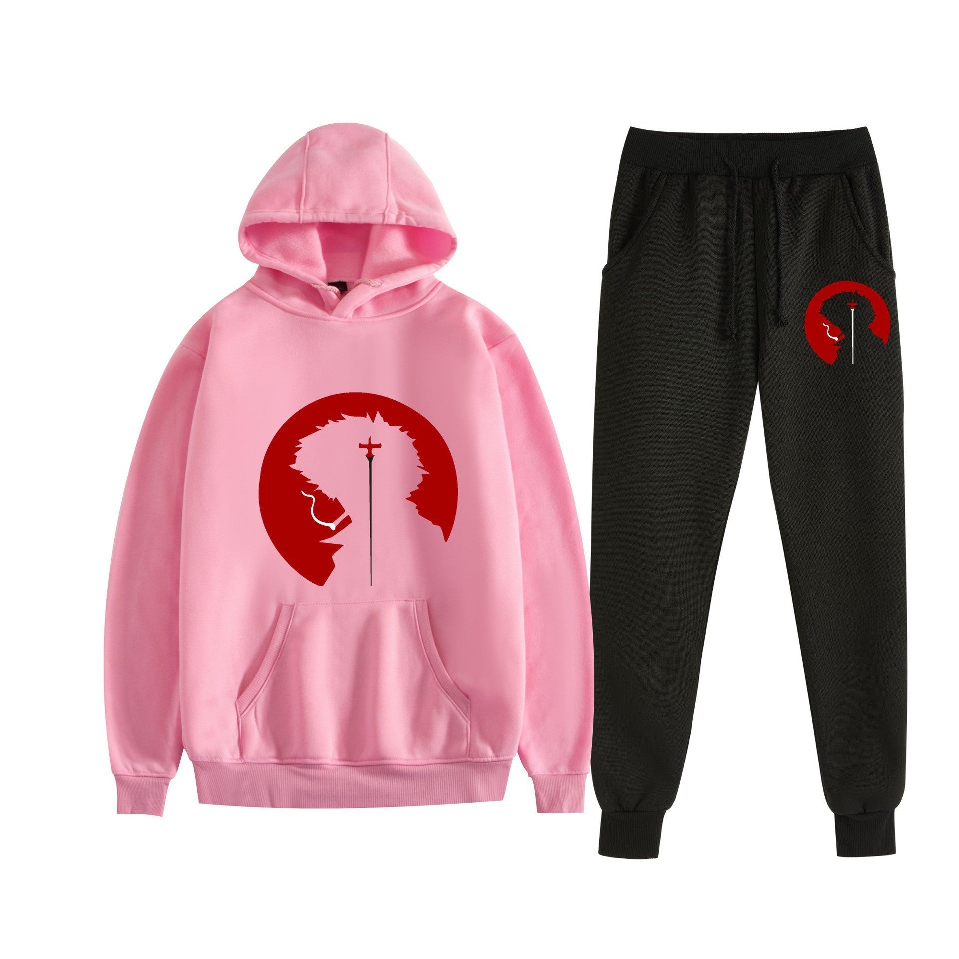 Graphic Print Unisex Hoodie Tracksuit Set