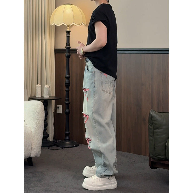 Washed Vintage Loose Straight Leg Jeans