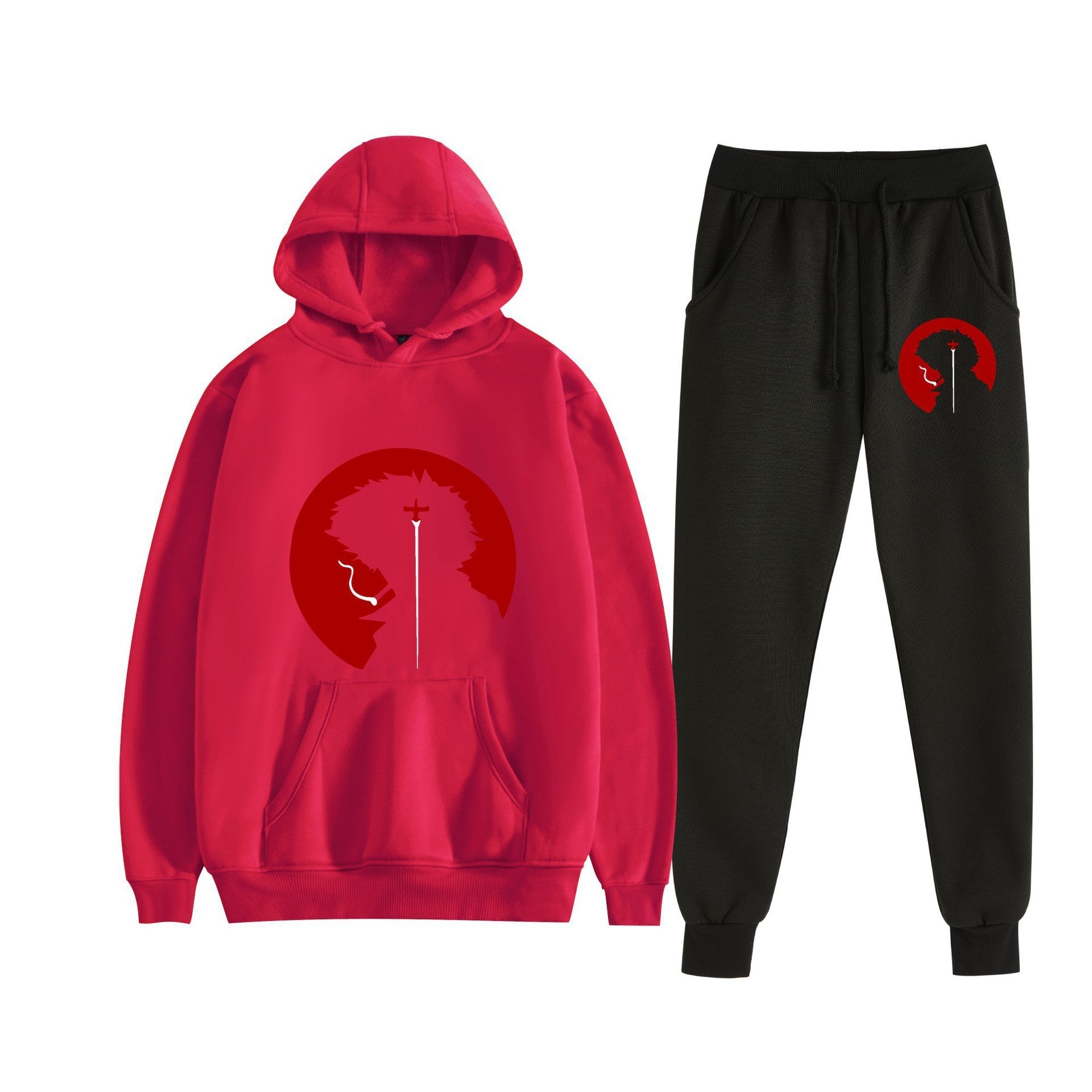 Graphic Print Unisex Hoodie Tracksuit Set