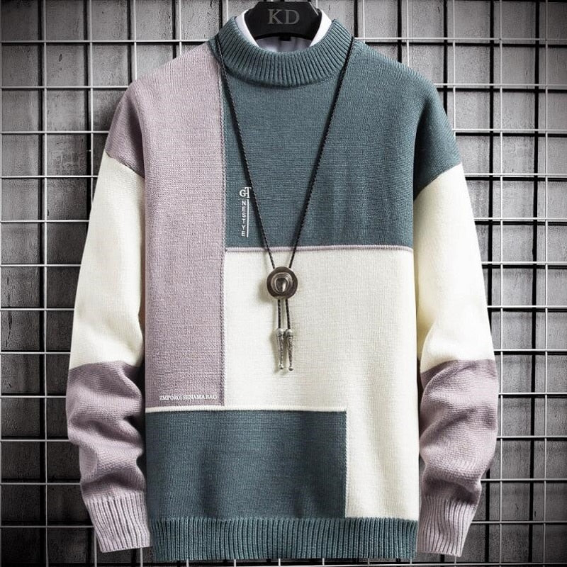 Cashmere Patchwork Turtleneck