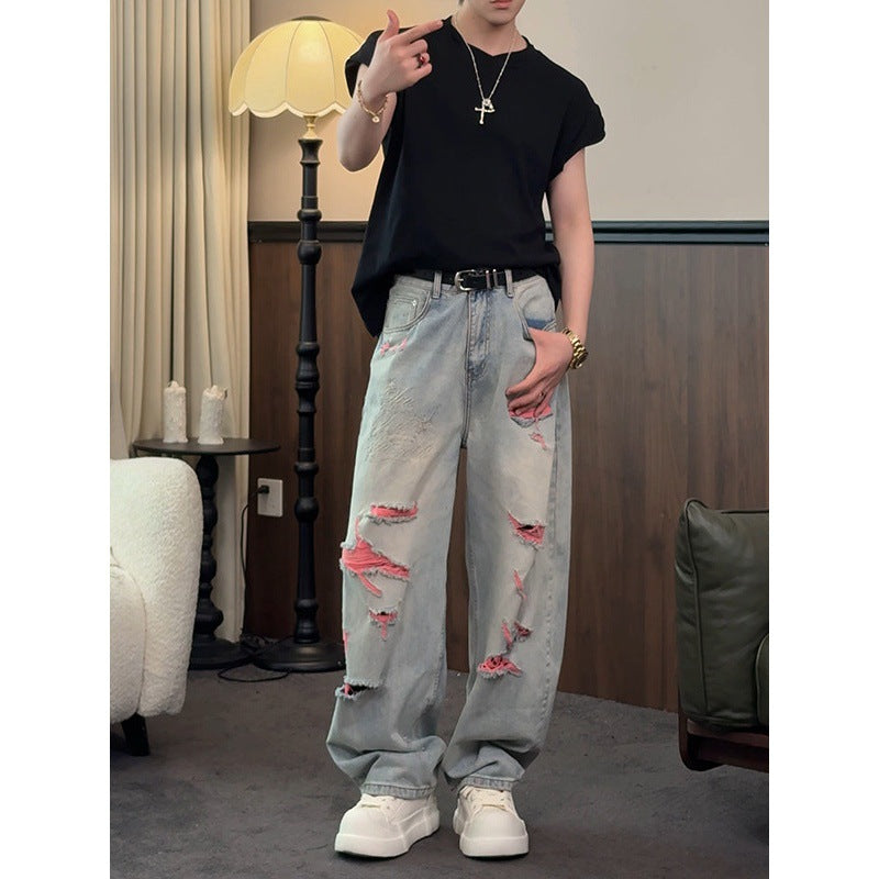 Washed Vintage Loose Straight Leg Jeans
