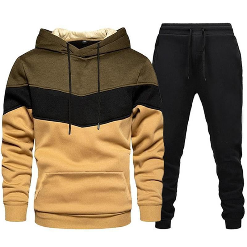 Hooded Sweatshirt & Tracksuit Two-Piece Set