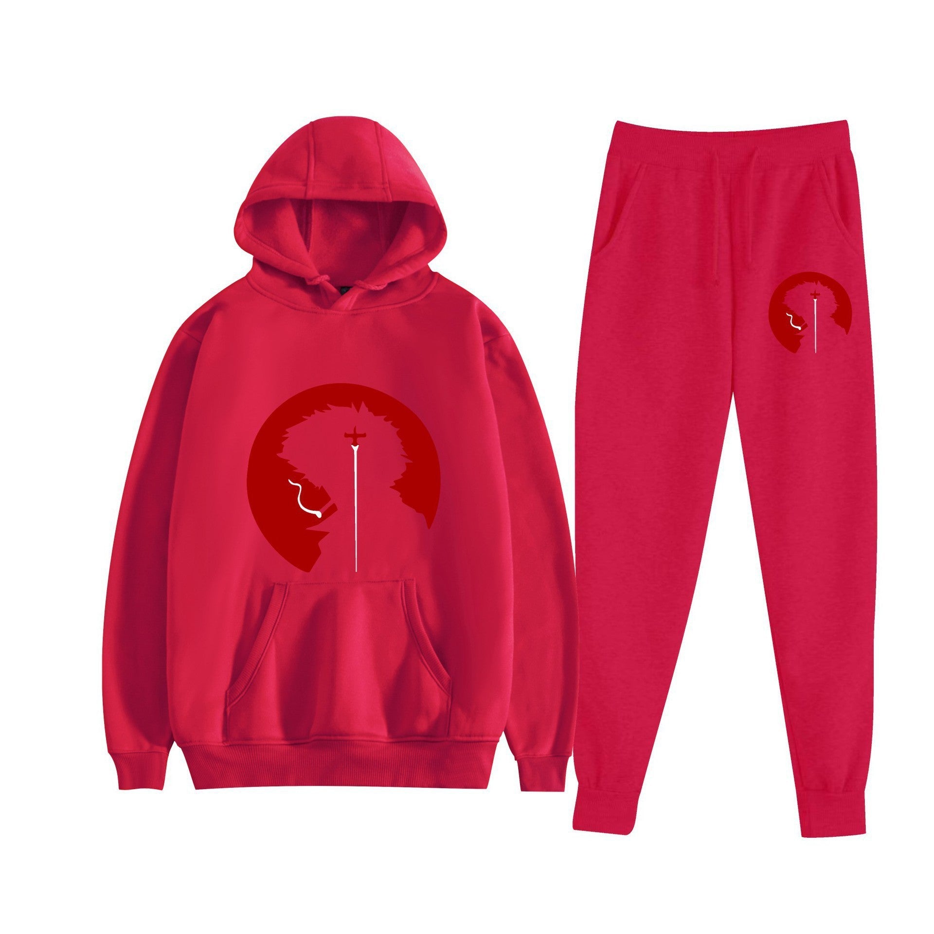 Graphic Print Unisex Hoodie Tracksuit Set