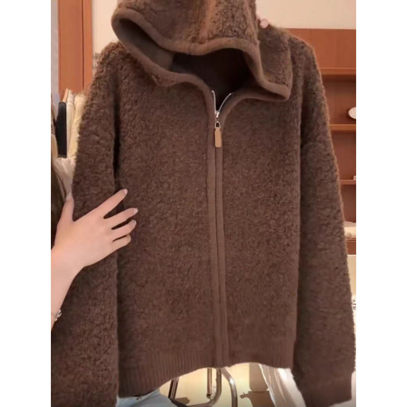 Cozy Thick Winter New Warm Fleece Zip-Up Hooded Coat