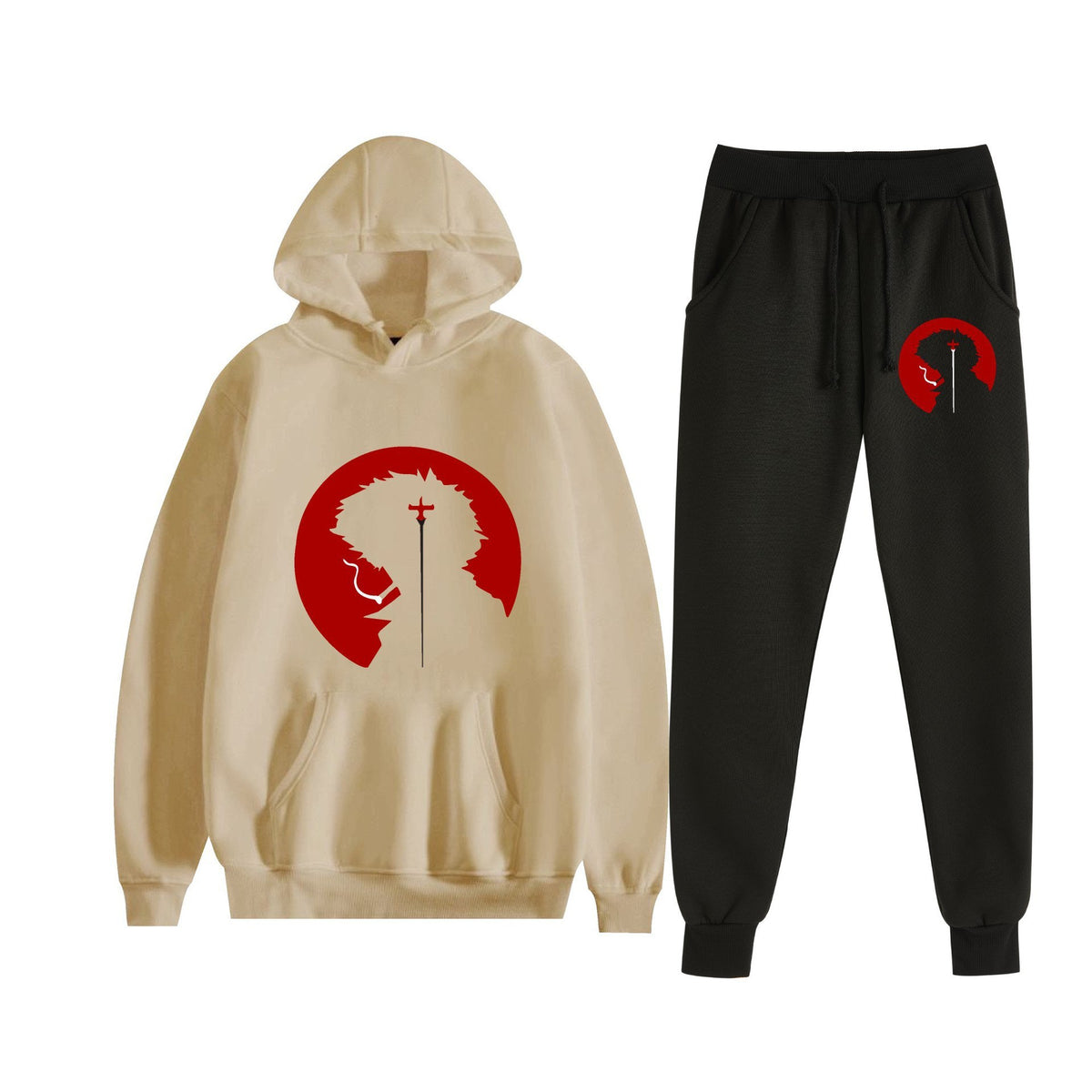 Graphic Print Unisex Hoodie Tracksuit Set