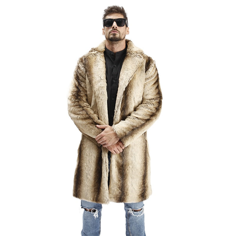 Luxury Faux Fur Leather Coat
