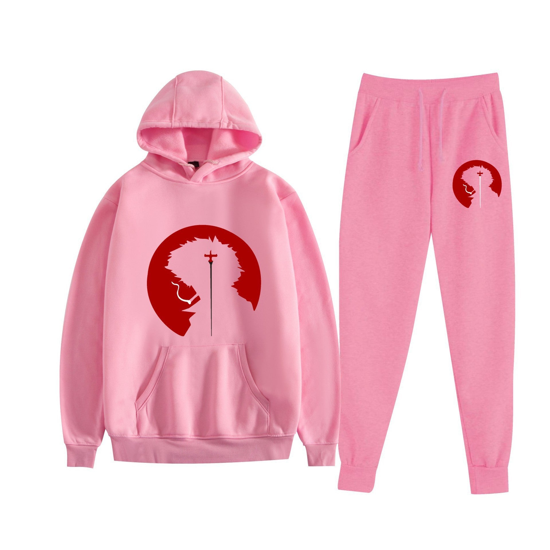 Graphic Print Unisex Hoodie Tracksuit Set