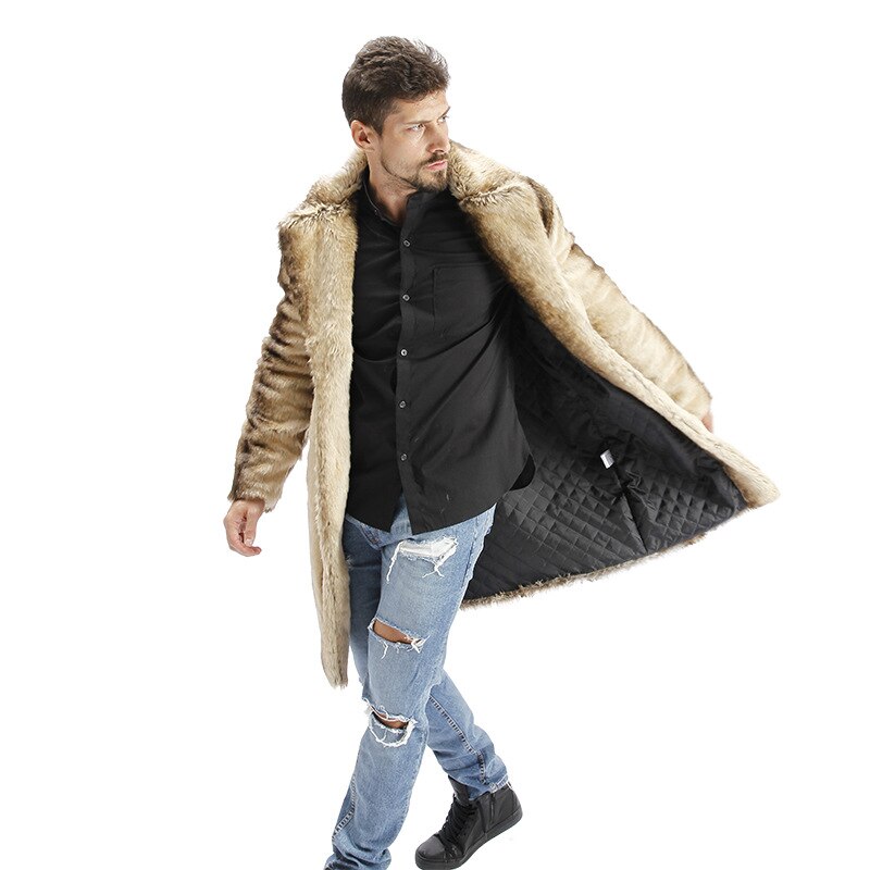 Luxury Faux Fur Leather Coat