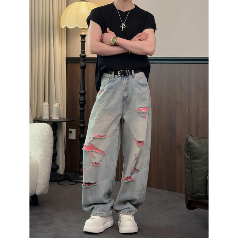 Washed Vintage Loose Straight Leg Jeans