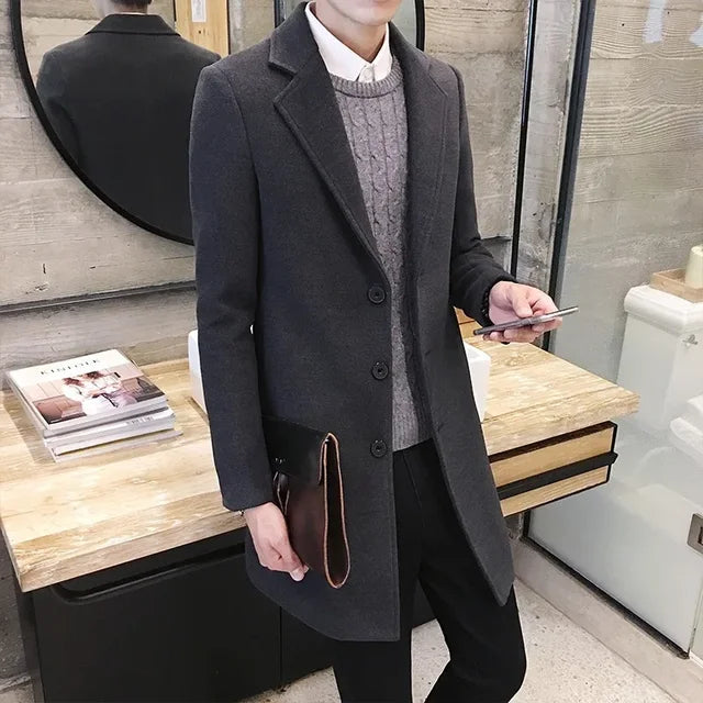 Slim Fit Wool Overcoat