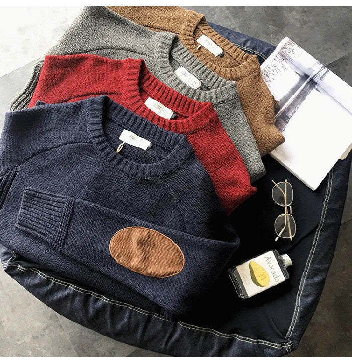 Elbow Patch Oversized Knit Sweater