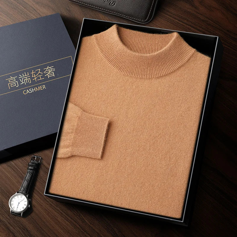 Premium Cashmere Semi-High Neck Pullover