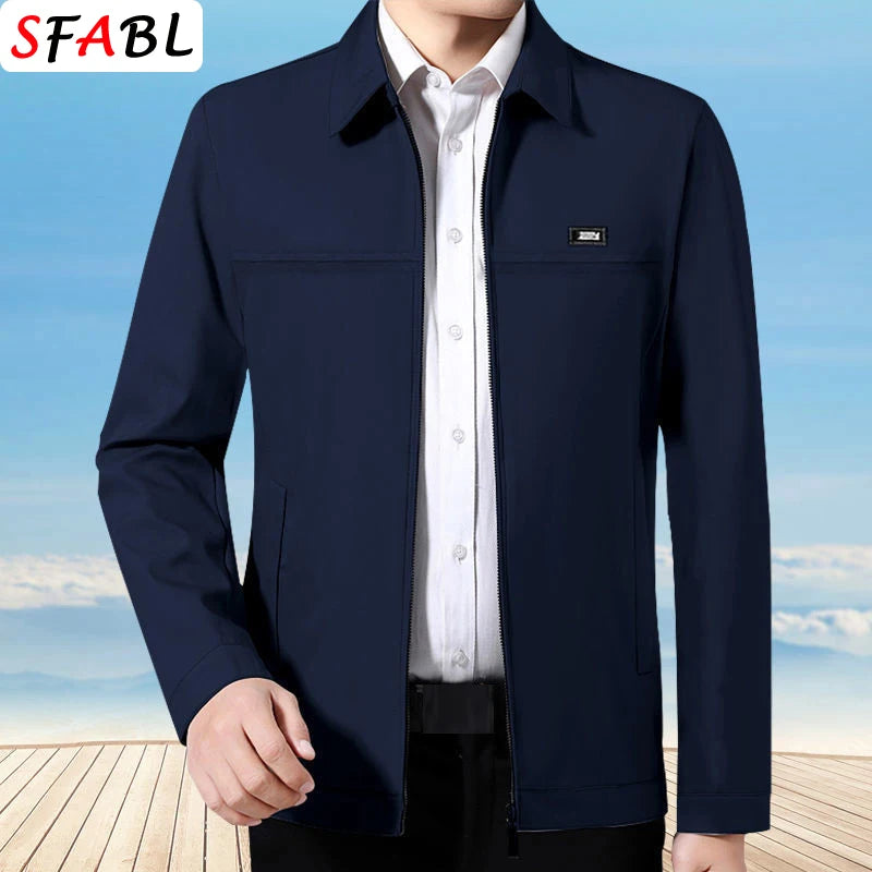 Classic Lapel Casual Zip Jacket