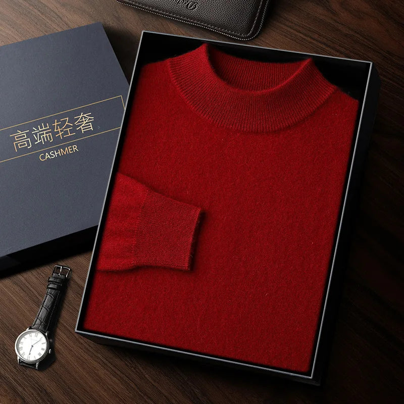 Premium Cashmere Semi-High Neck Pullover