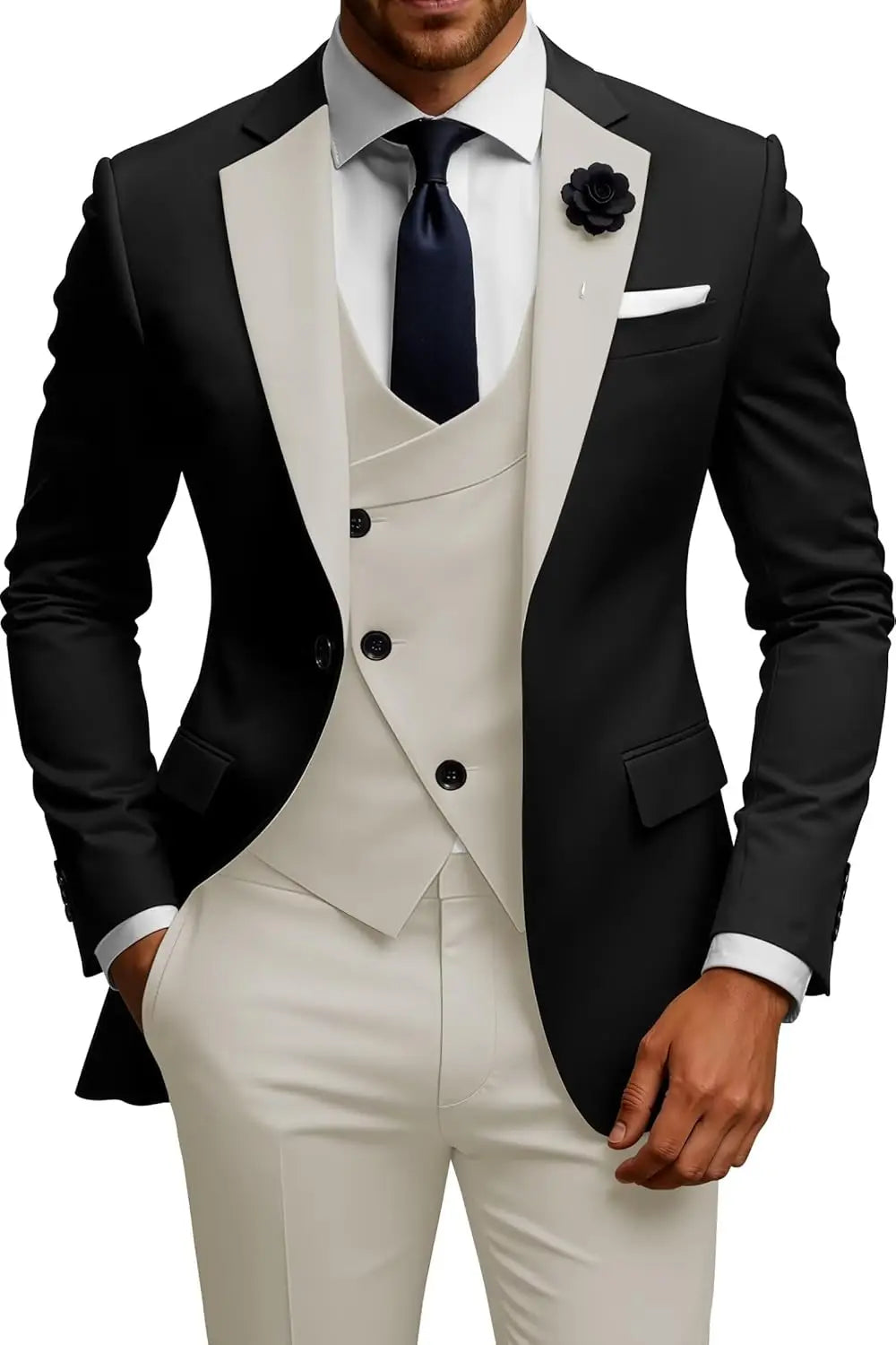 Slim Fit Double Breasted Wedding Suit Set