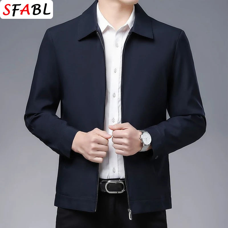 Classic Lapel Casual Zip Jacket