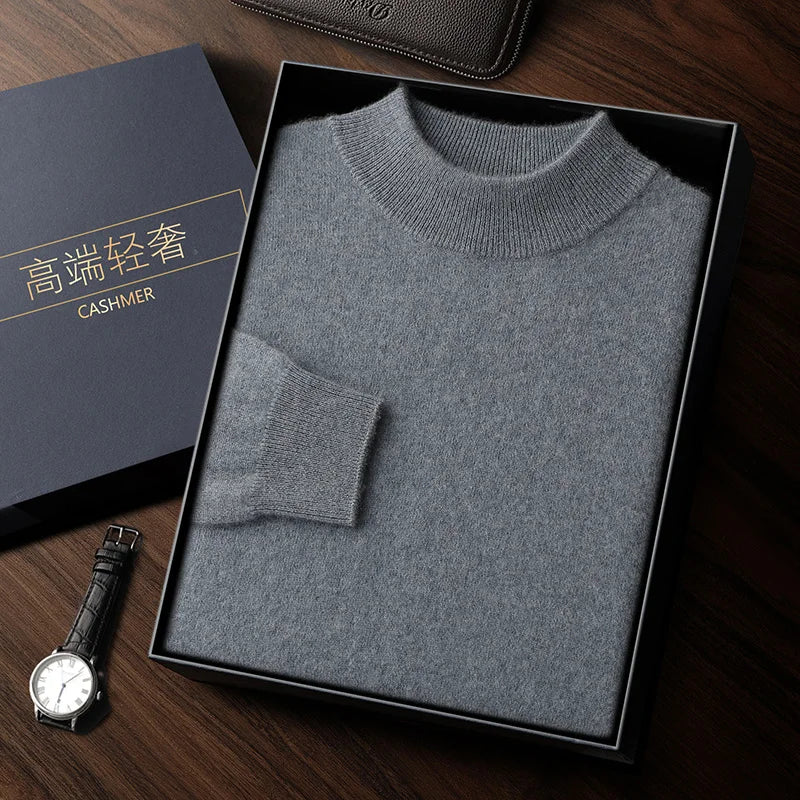 Premium Cashmere Semi-High Neck Pullover