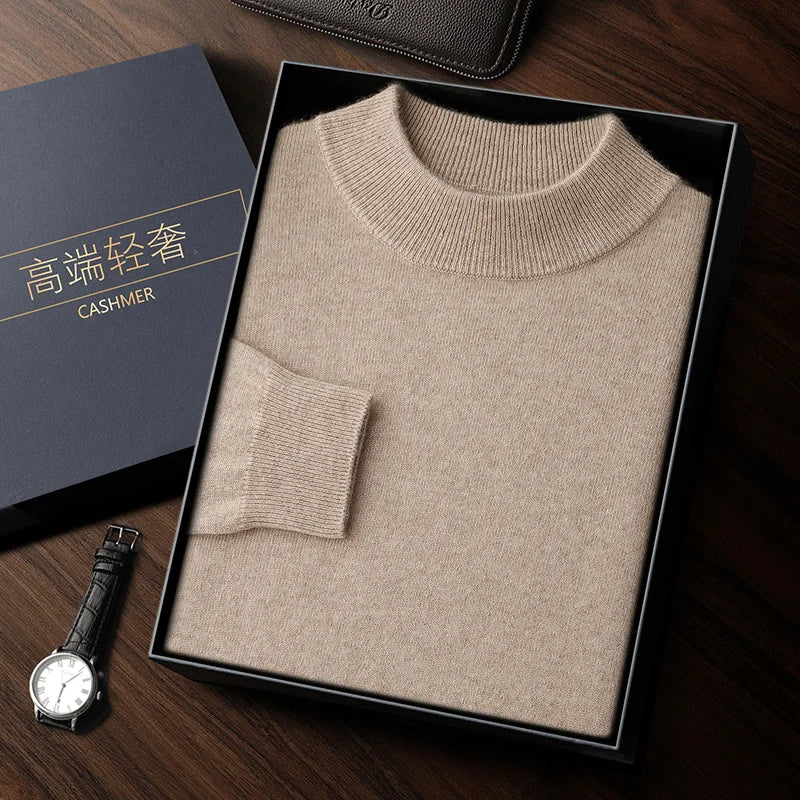 Premium Cashmere Semi-High Neck Pullover