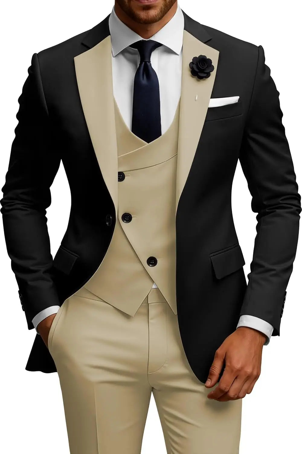 Slim Fit Double Breasted Wedding Suit Set