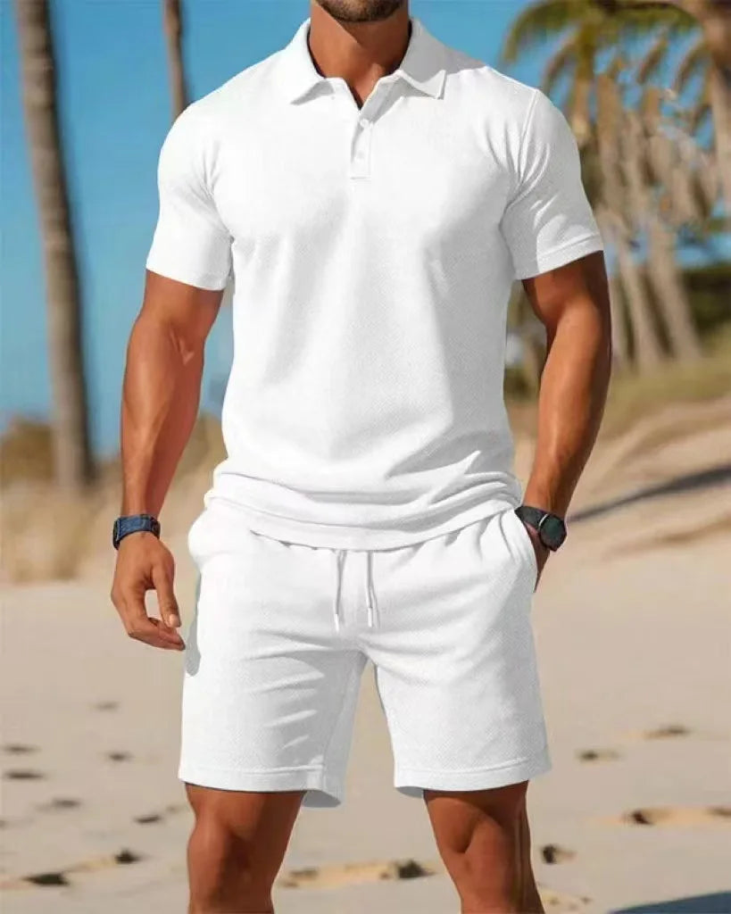 Slim Fit Polo Shirt & Shorts Set