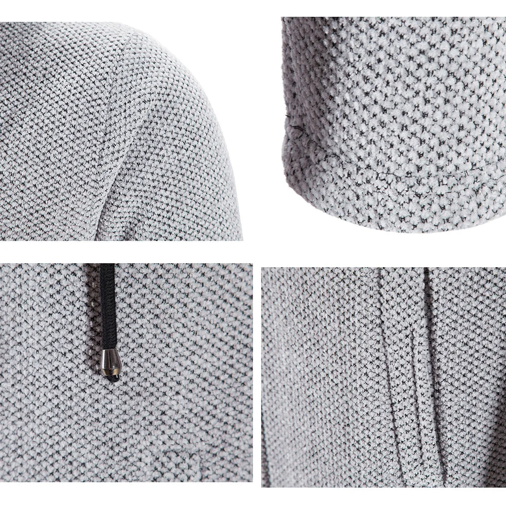 Fleece-Lined Long Hooded Knit Cardigan