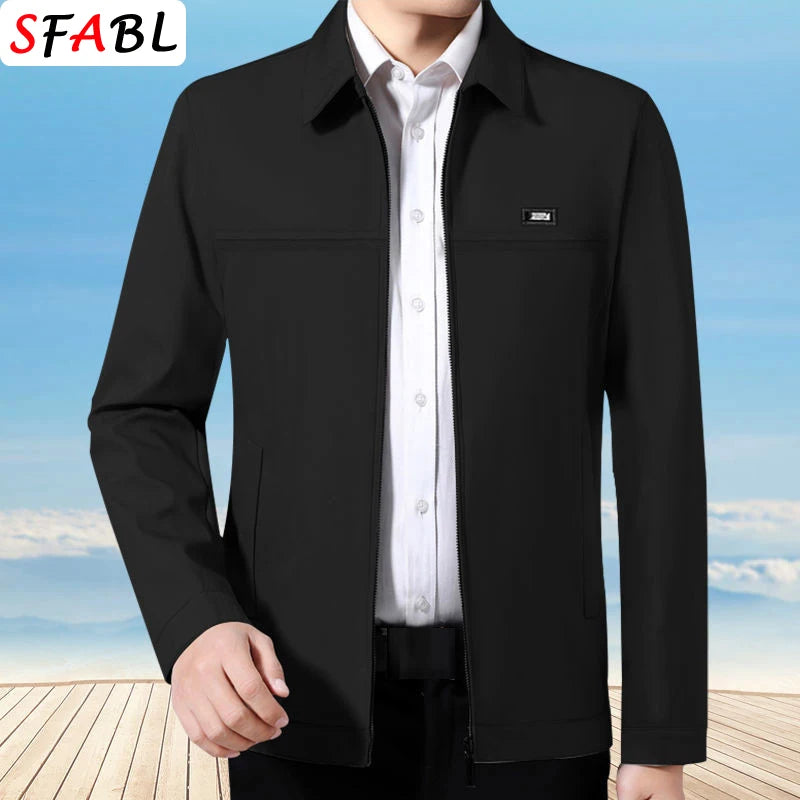 Classic Lapel Casual Zip Jacket