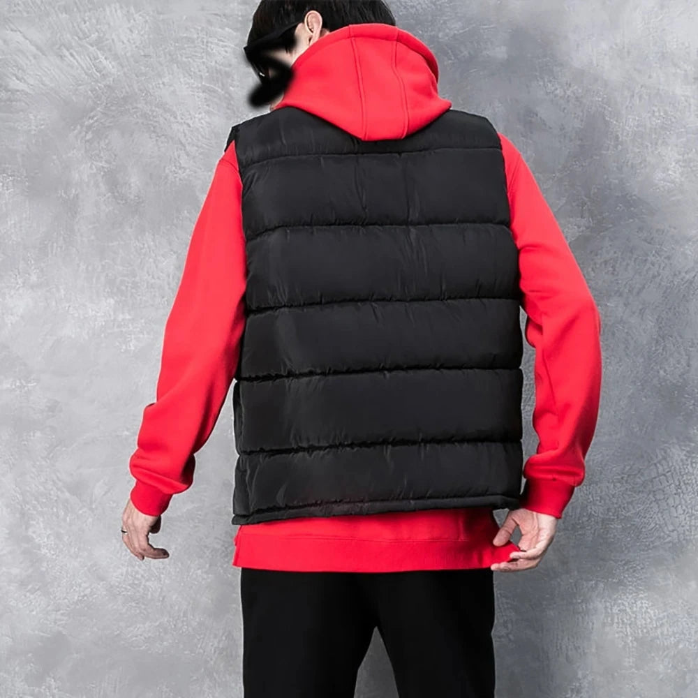 Stand Collar Quilted Puffer Sleeveless Vest