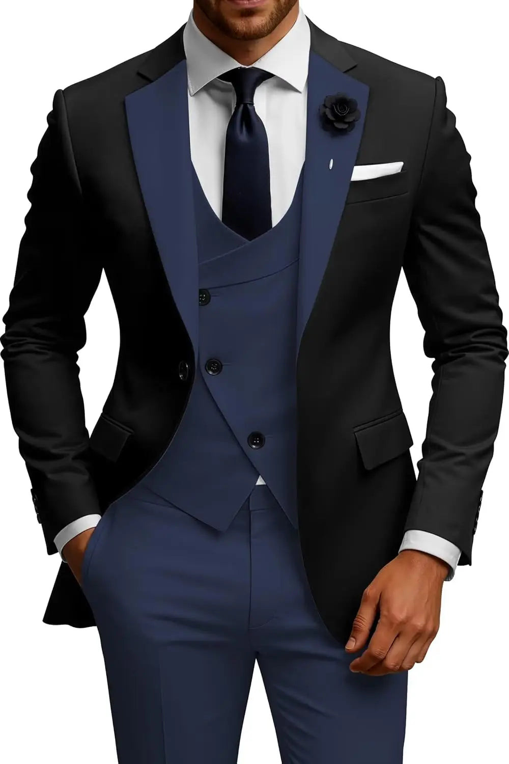 Slim Fit Double Breasted Wedding Suit Set