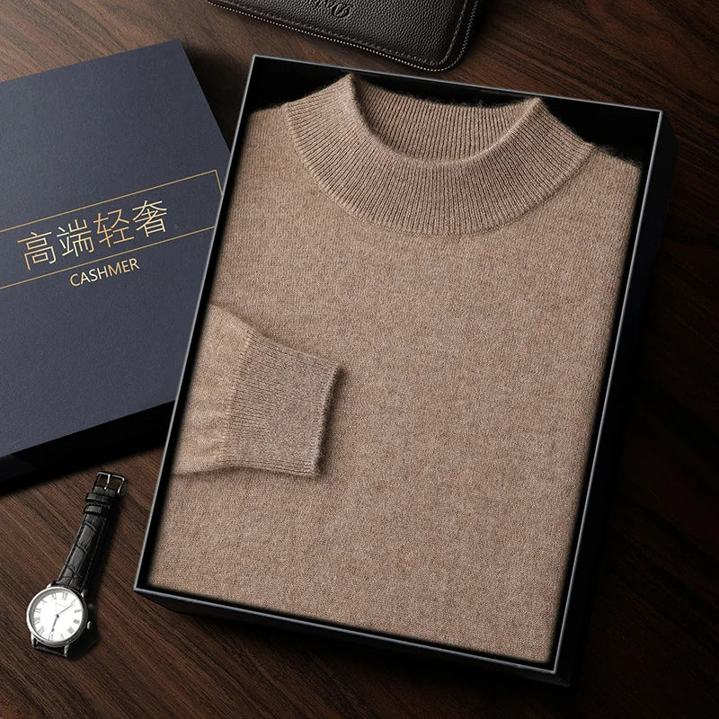 Premium Cashmere Semi-High Neck Pullover