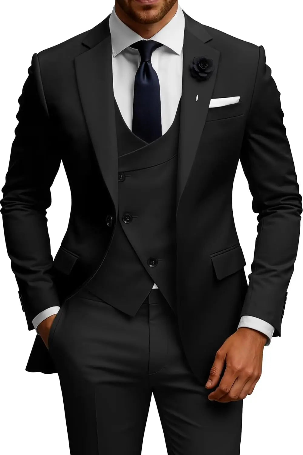 Slim Fit Double Breasted Wedding Suit Set
