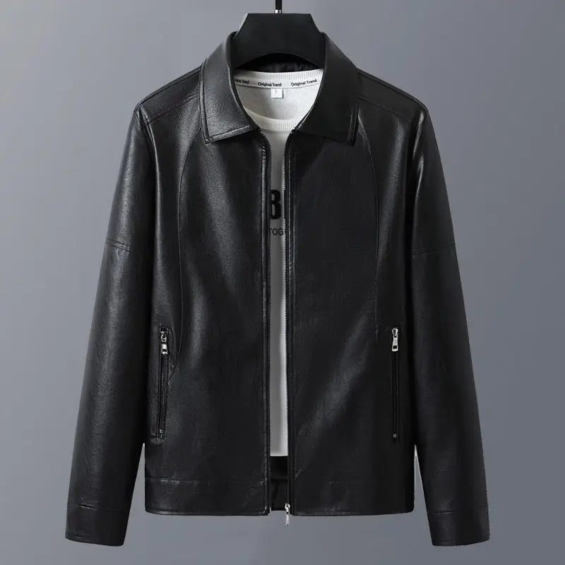 Lapel Sheepskin Leather Jacket