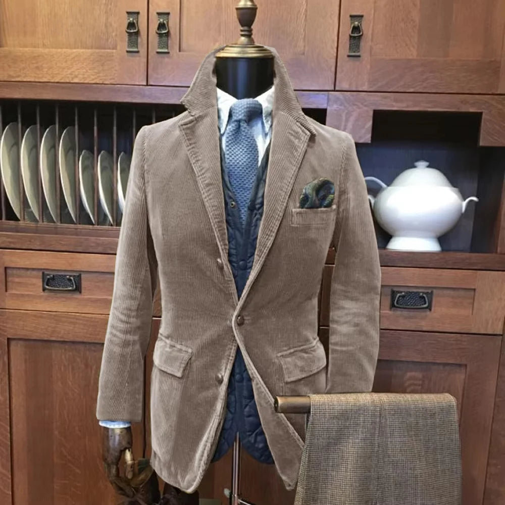 Corduroy Button-Up Casual Sports Jacket