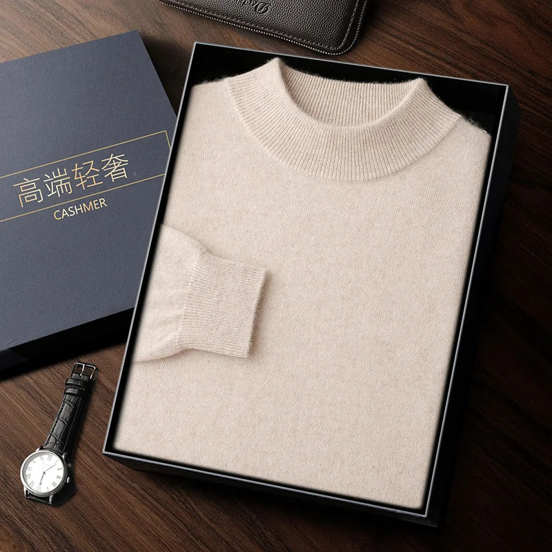 Premium Cashmere Semi-High Neck Pullover